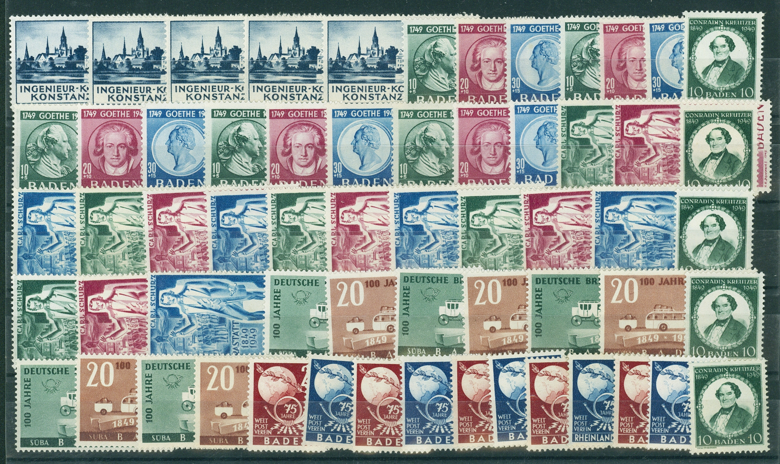 Lot 1696 - FRANZ. ZONE - BADEN - Hettinger Auktion Auktion 54 Lot 1696 - FRANZ. ZONE - BADEN - Hettinger Auktion Auktion 54