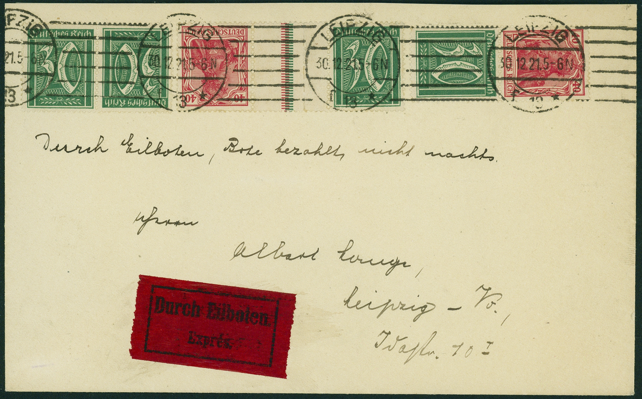 Lot 425 - DR - ZUSAMMENDRUCKE AUS MH 14-15, GERMANIA 1921 - Hettinger Auktion Auktion 54 Lot 425 - DR - ZUSAMMENDRUCKE AUS MH 14-15, GERMANIA 1921 - Hettinger Auktion Auktion 54