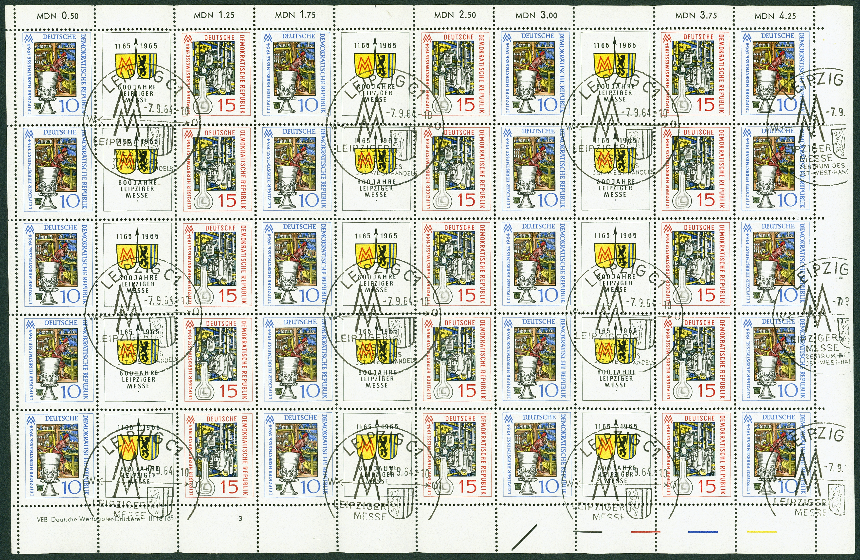 Lot 1601 - DDR - ZUSAMMENDRUCKBOGEN - Hettinger Auktion Auktion 54 Lot 1601 - DDR - ZUSAMMENDRUCKBOGEN - Hettinger Auktion Auktion 54