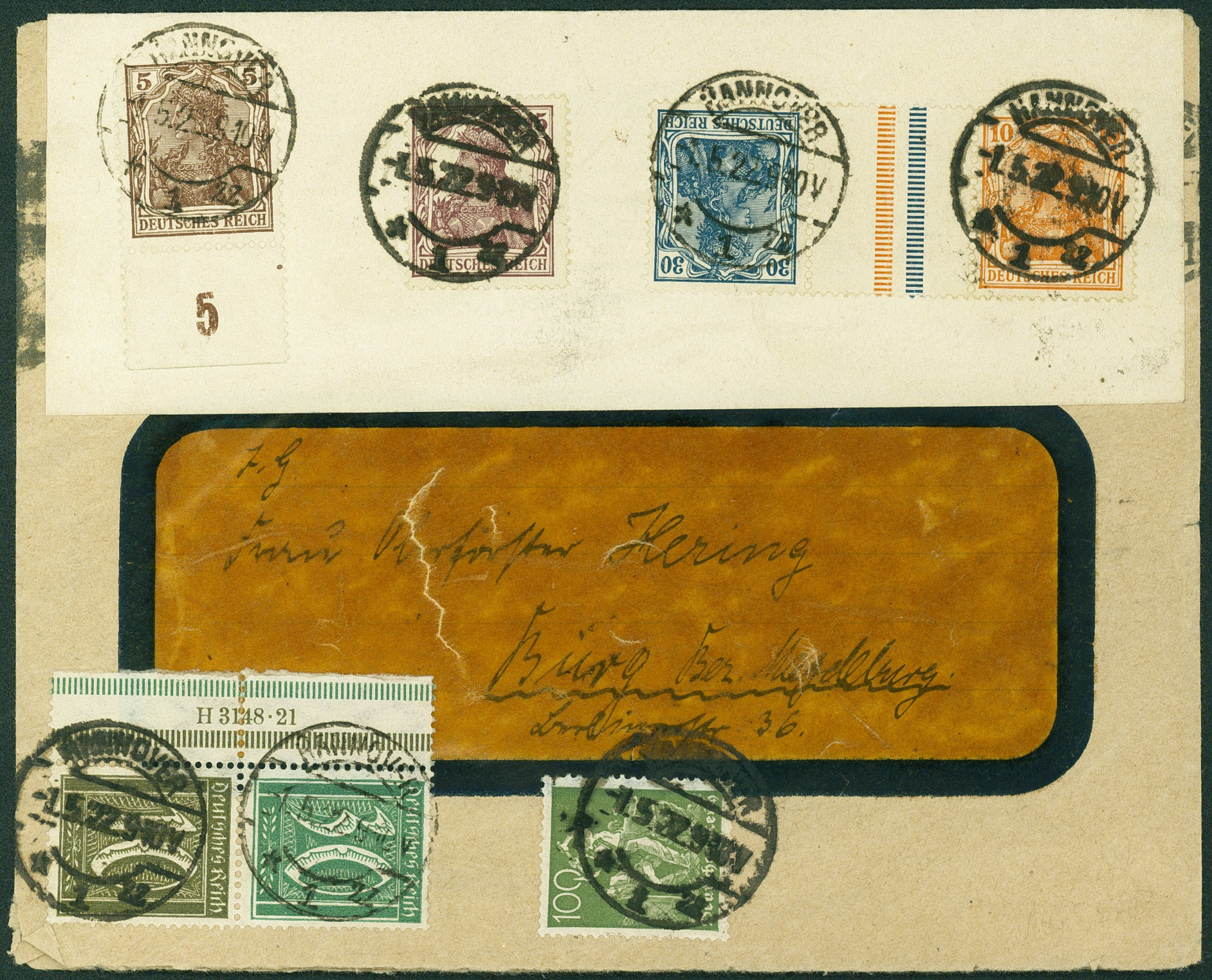 Lot 413 - DR - ZUSAMMENDRUCKE AUS MH 14-15, GERMANIA 1921 - Hettinger Auktion Auktion 54 Lot 413 - DR - ZUSAMMENDRUCKE AUS MH 14-15, GERMANIA 1921 - Hettinger Auktion Auktion 54