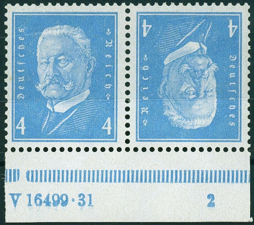 Lot 500 - DR - ZUSAMMENDRUCKE AUS MH 22-26, BEETHOVEN - REICHSPRÄSIDENTEN - Hettinger Auktion Auktion 54 Lot 500 - DR - ZUSAMMENDRUCKE AUS MH 22-26, BEETHOVEN - REICHSPRÄSIDENTEN - Hettinger Auktion Auktion 54