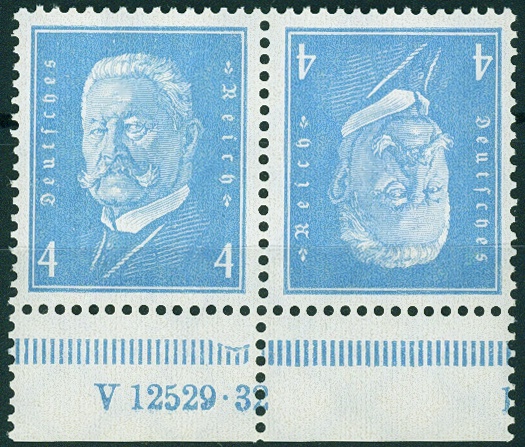 Lot 501 - DR - ZUSAMMENDRUCKE AUS MH 22-26, BEETHOVEN - REICHSPRÄSIDENTEN - Hettinger Auktion Auktion 54 Lot 501 - DR - ZUSAMMENDRUCKE AUS MH 22-26, BEETHOVEN - REICHSPRÄSIDENTEN - Hettinger Auktion Auktion 54