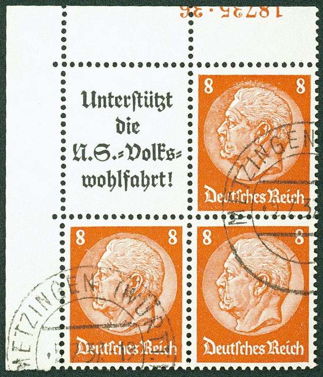 Lot 708 - DR - ZUSAMMENDRUCKE AUS MH 35-49, HINDENBURG 1934 - HITLER 1941  -  Hettinger Auktion Auktion 54