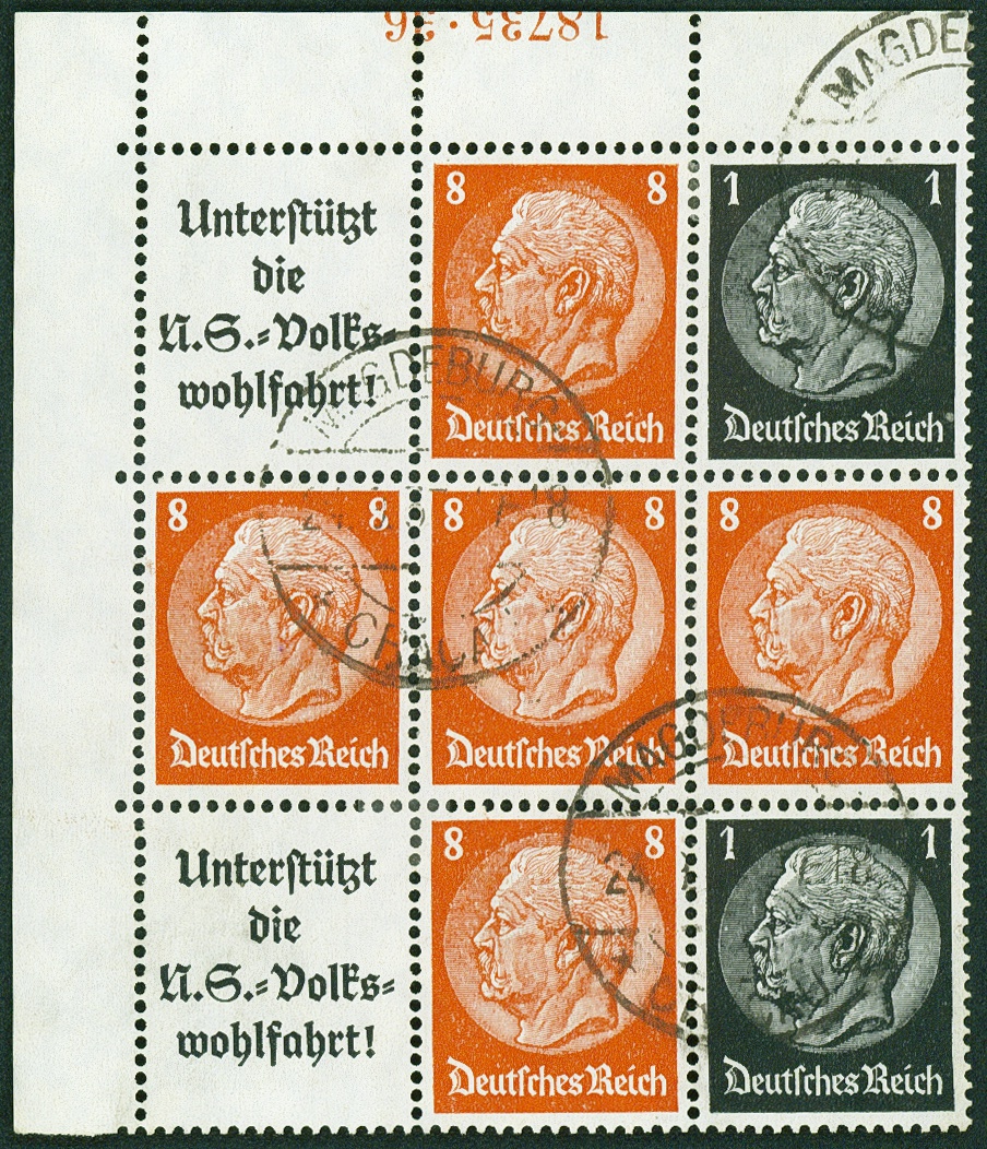 Lot 710 - DR - ZUSAMMENDRUCKE AUS MH 35-49, HINDENBURG 1934 - HITLER 1941  -  Hettinger Auktion Auktion 54