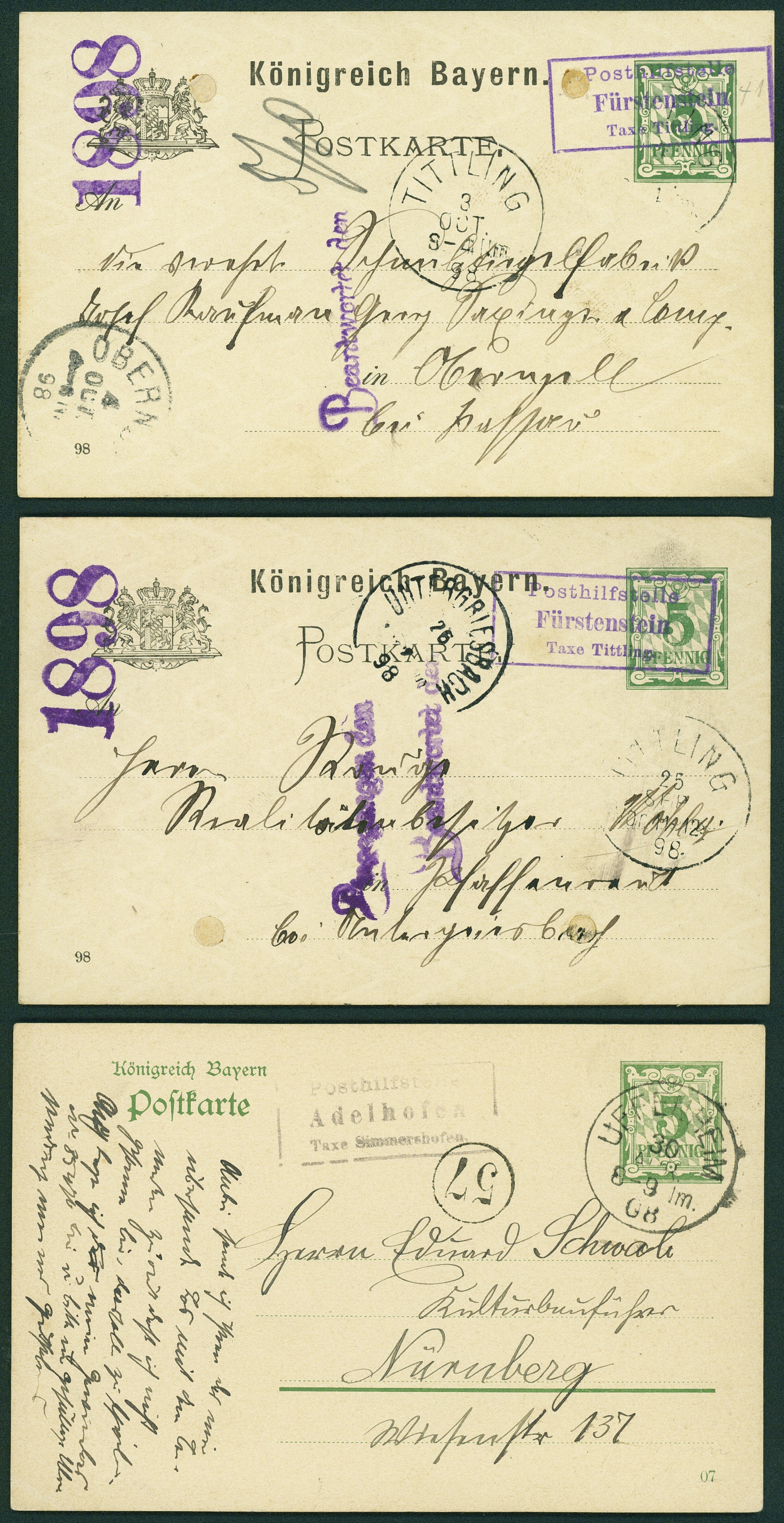 Lot 152 - BAYERN - POSTHILFSSTELLENSTEMPEL - Hettinger Auktion Auktion 54 Lot 152 - BAYERN - POSTHILFSSTELLENSTEMPEL - Hettinger Auktion Auktion 54