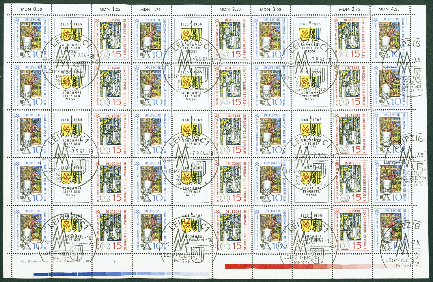 Lot 1602 - DDR - ZUSAMMENDRUCKBOGEN - Hettinger Auktion Auktion 54 Lot 1602 - DDR - ZUSAMMENDRUCKBOGEN - Hettinger Auktion Auktion 54