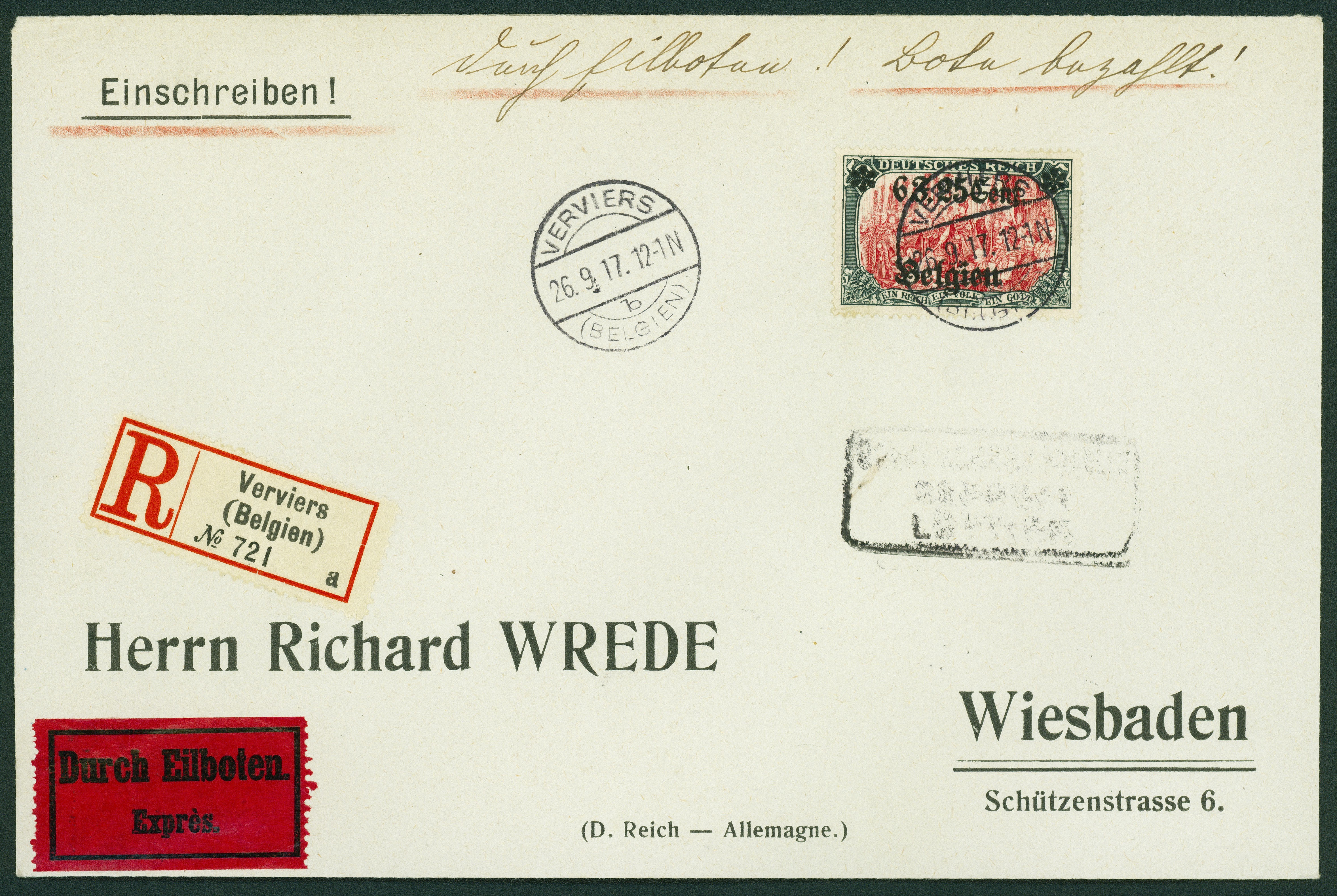Lot 898 - DT. BESETZUNG - LANDESPOST IN BELGIEN - Hettinger Auktion Auktion 54 Lot 898 - DT. BESETZUNG - LANDESPOST IN BELGIEN - Hettinger Auktion Auktion 54