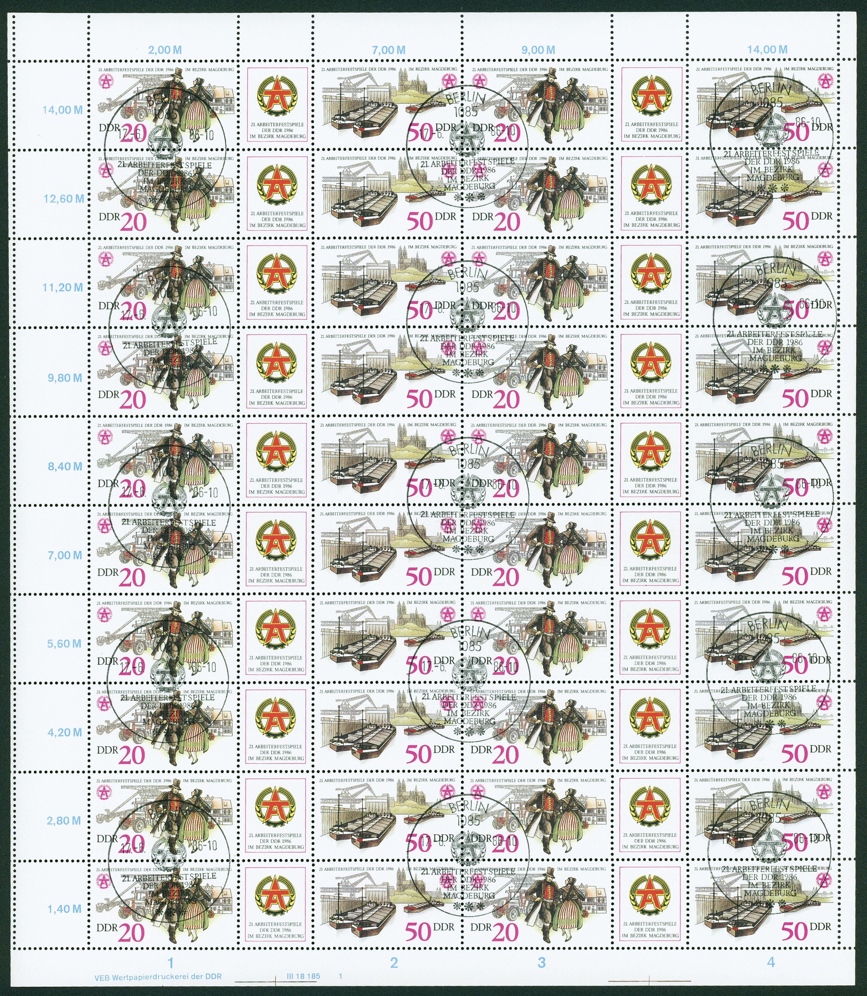 Lot 1609 - DDR - ZUSAMMENDRUCKBOGEN - Hettinger Auktion Auktion 54 Lot 1609 - DDR - ZUSAMMENDRUCKBOGEN - Hettinger Auktion Auktion 54