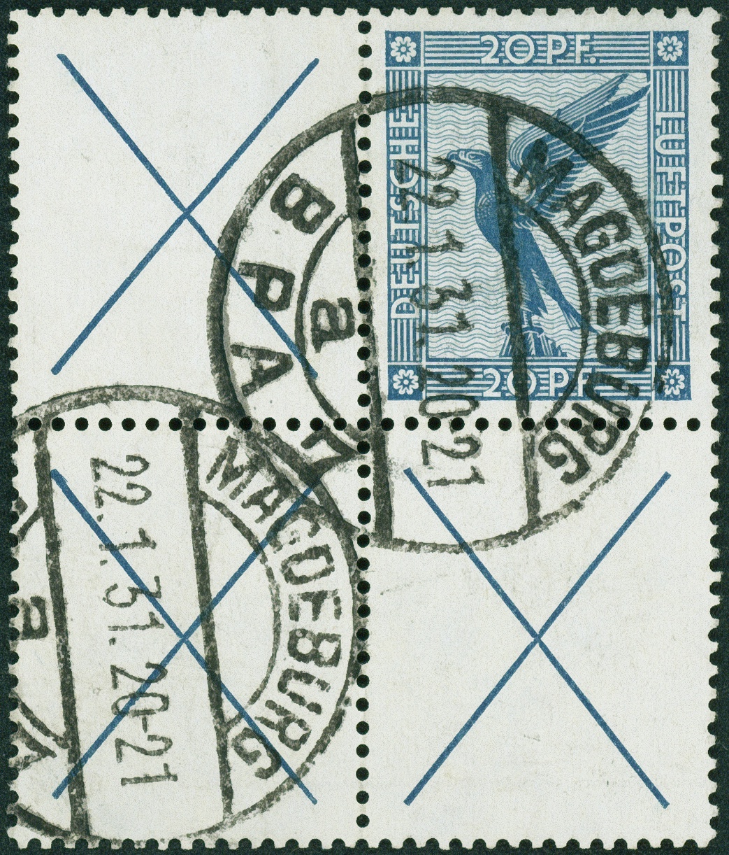 Lot 464 - DR - ZUSAMMENDRUCKE AUS MH 18-21, NOTHILFE - FLUGPOST - Hettinger Auktion Auktion 54 Lot 464 - DR - ZUSAMMENDRUCKE AUS MH 18-21, NOTHILFE - FLUGPOST - Hettinger Auktion Auktion 54