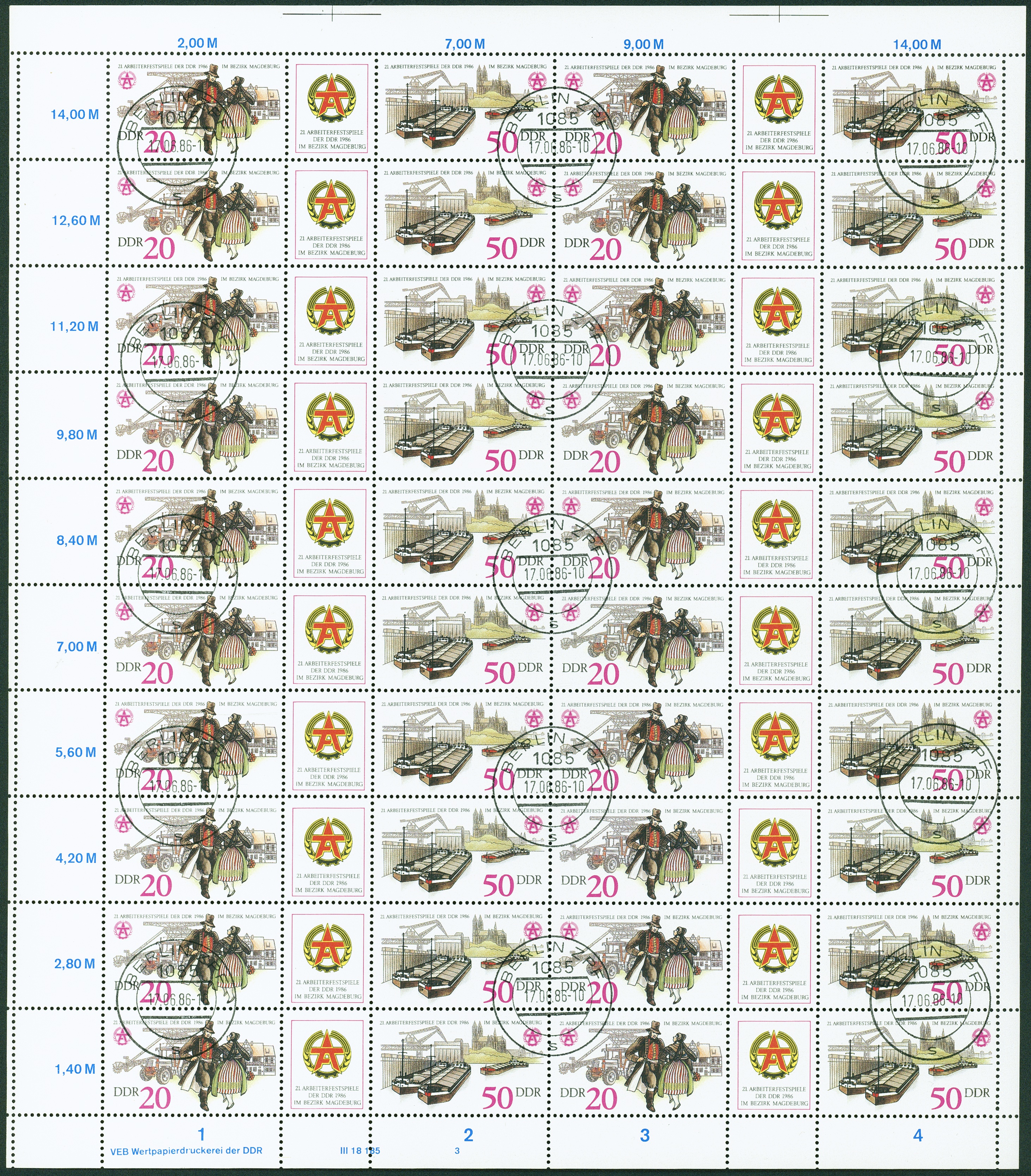Lot 1607 - DDR - ZUSAMMENDRUCKBOGEN - Hettinger Auktion Auktion 54 Lot 1607 - DDR - ZUSAMMENDRUCKBOGEN - Hettinger Auktion Auktion 54