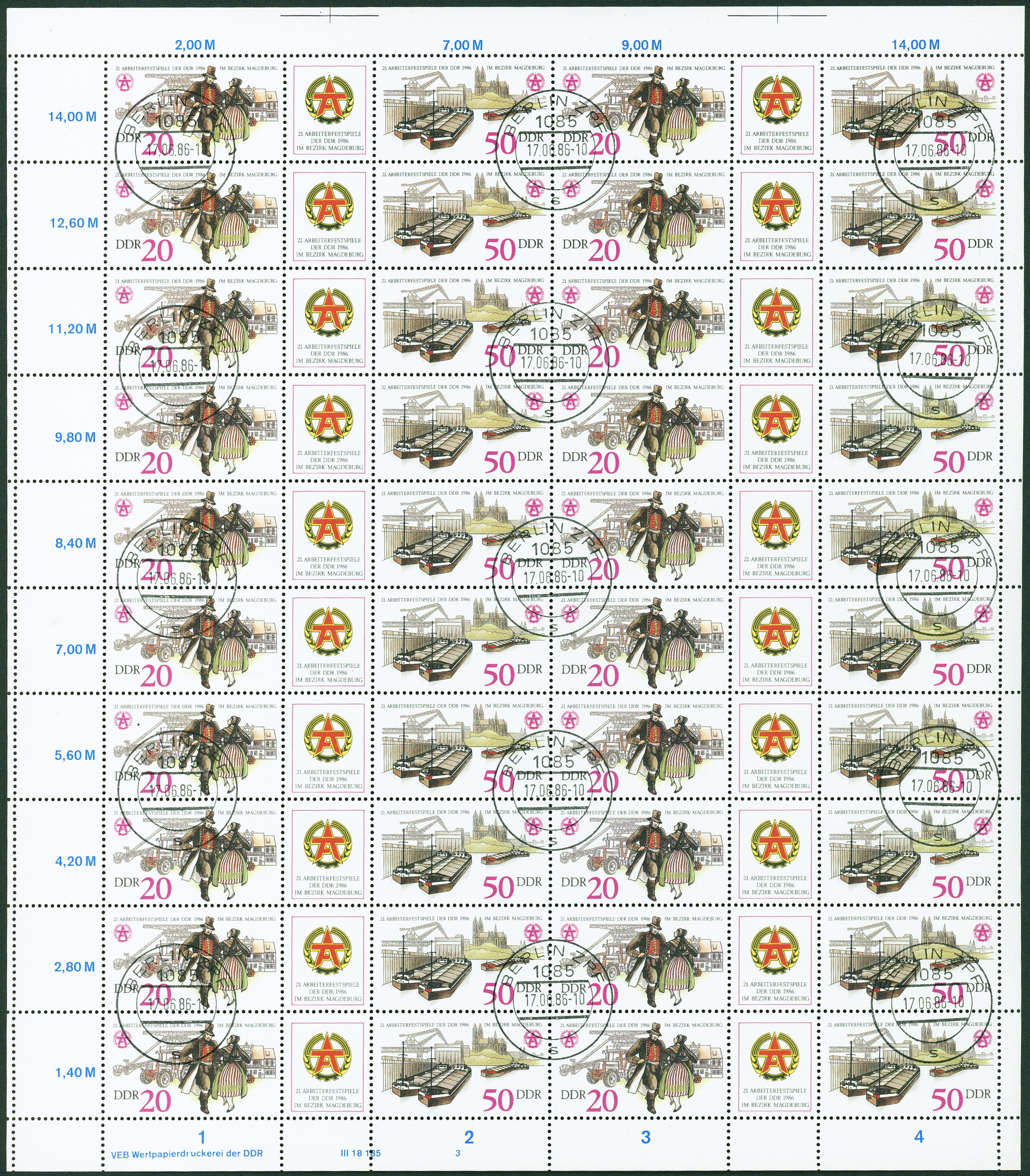 Lot 1608 - DDR - ZUSAMMENDRUCKBOGEN - Hettinger Auktion Auktion 54 Lot 1608 - DDR - ZUSAMMENDRUCKBOGEN - Hettinger Auktion Auktion 54