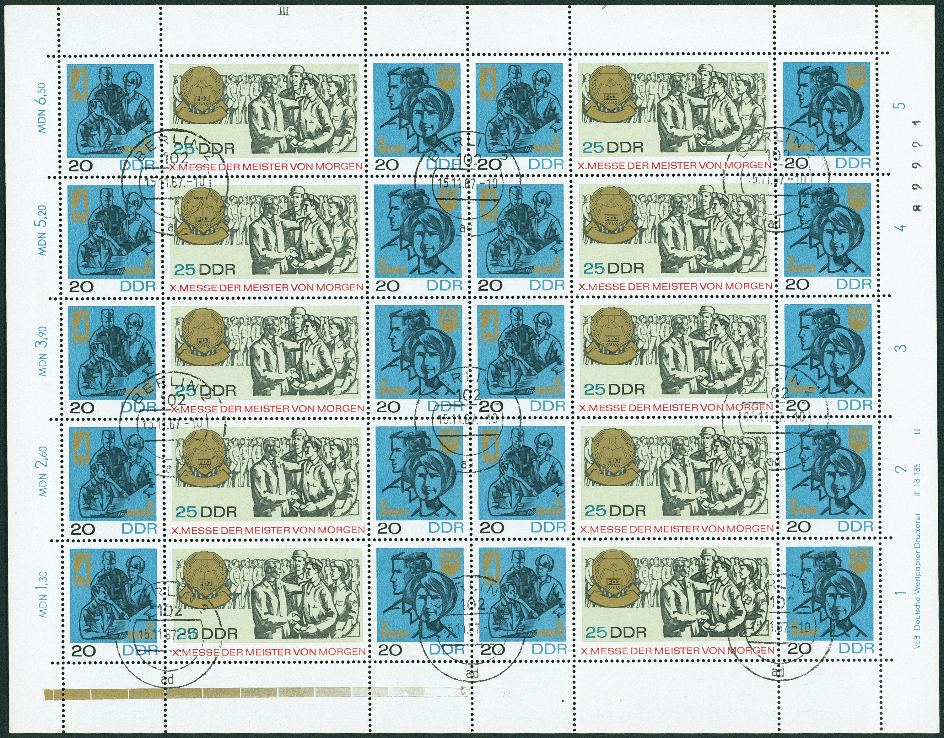 Lot 1603 - DDR - ZUSAMMENDRUCKBOGEN - Hettinger Auktion Auktion 54 Lot 1603 - DDR - ZUSAMMENDRUCKBOGEN - Hettinger Auktion Auktion 54