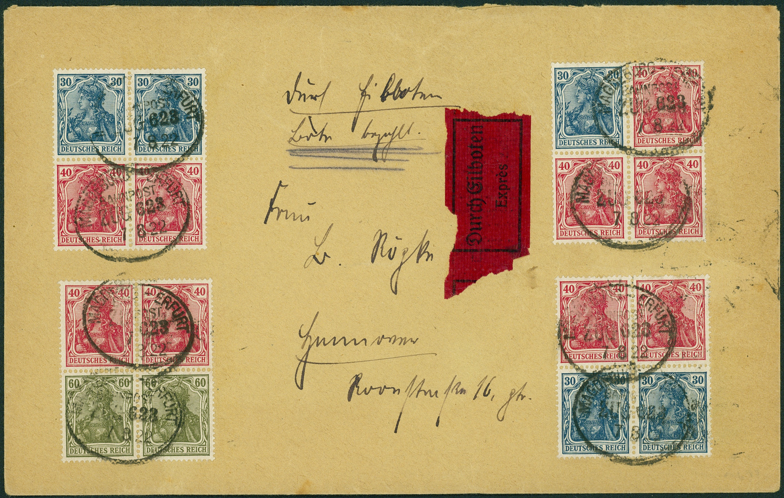 Lot 447 - DR - ZUSAMMENDRUCKE AUS MH 14-15, GERMANIA 1921 - Hettinger Auktion Auktion 54 Lot 447 - DR - ZUSAMMENDRUCKE AUS MH 14-15, GERMANIA 1921 - Hettinger Auktion Auktion 54