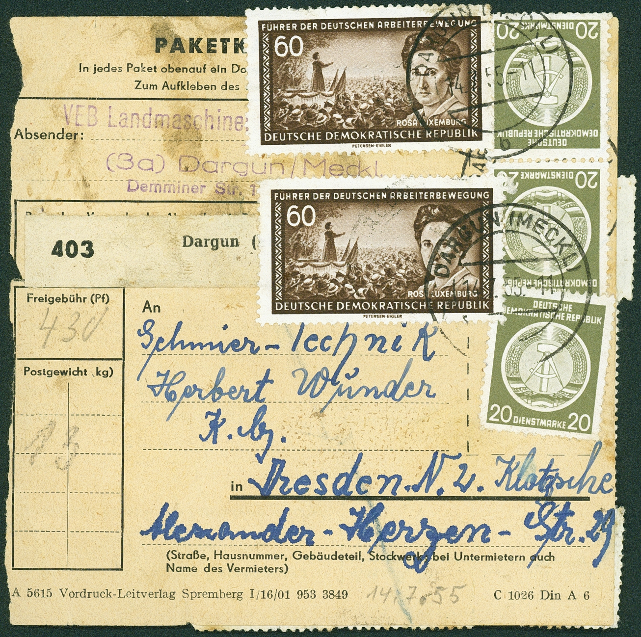 Lot 1500 - ddr - dienstmarken - Hettinger Auktion Auktion 54 Lot 1500 - ddr - dienstmarken - Hettinger Auktion Auktion 54