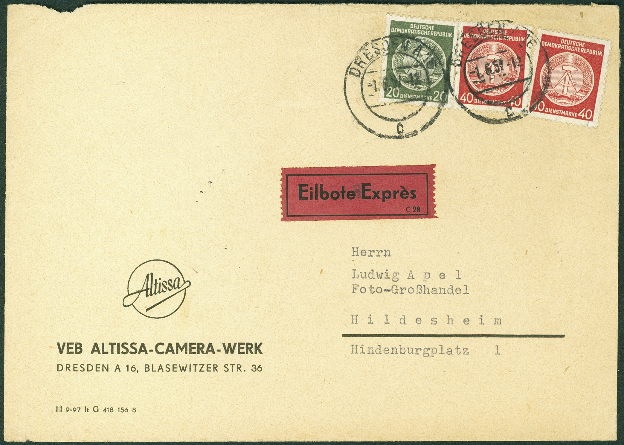 Lot 1529 - ddr - dienstmarken - Hettinger Auktion Auktion 54 Lot 1529 - ddr - dienstmarken - Hettinger Auktion Auktion 54