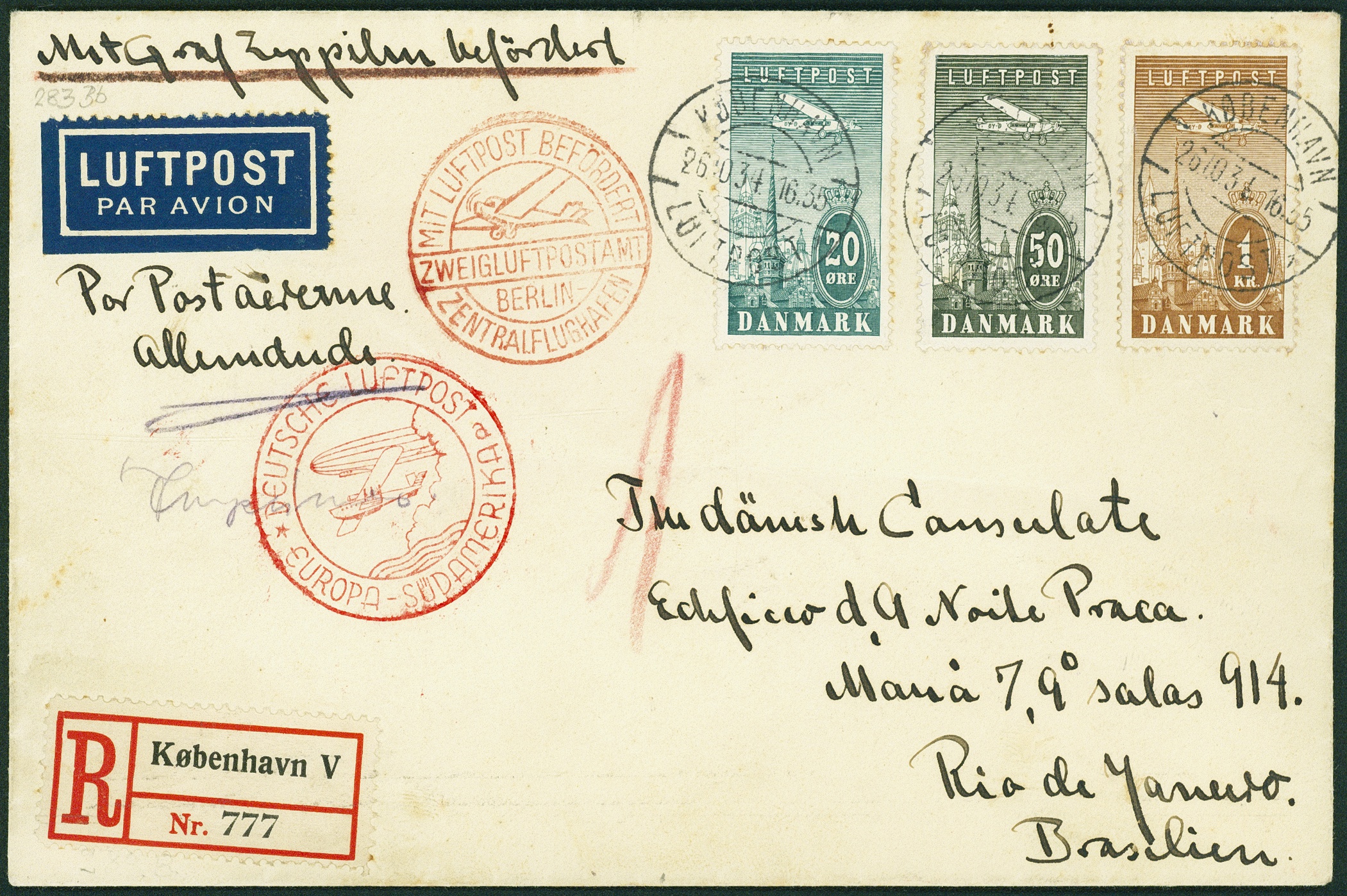 Lot 878 - ZEPPELIN - ZULEITUNGSPOST - Hettinger Auktion Auktion 54 Lot 878 - ZEPPELIN - ZULEITUNGSPOST - Hettinger Auktion Auktion 54