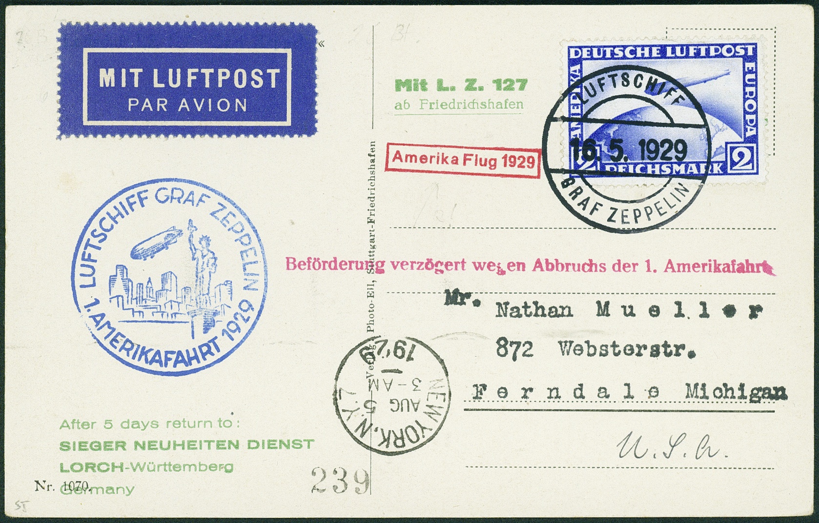 Lot 872 - zeppelinpost - Hettinger Auktion Auktion 54 Lot 872 - zeppelinpost - Hettinger Auktion Auktion 54