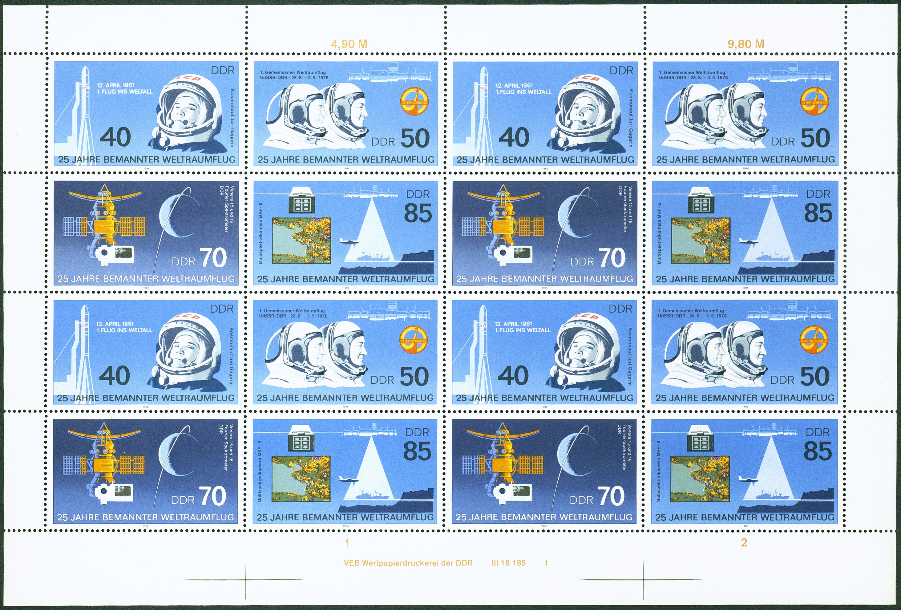 Lot 1605 - DDR - ZUSAMMENDRUCKBOGEN - Hettinger Auktion Auktion 54 Lot 1605 - DDR - ZUSAMMENDRUCKBOGEN - Hettinger Auktion Auktion 54