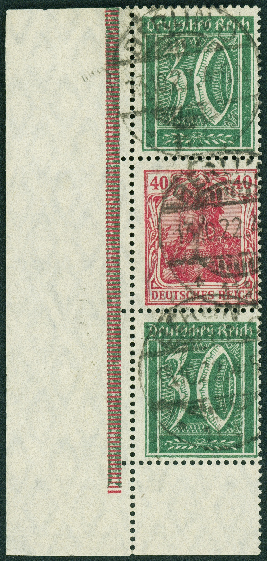 Lot 453 - DR - ZUSAMMENDRUCKE AUS MH 14-15, GERMANIA 1921 - Hettinger Auktion Auktion 54 Lot 453 - DR - ZUSAMMENDRUCKE AUS MH 14-15, GERMANIA 1921 - Hettinger Auktion Auktion 54