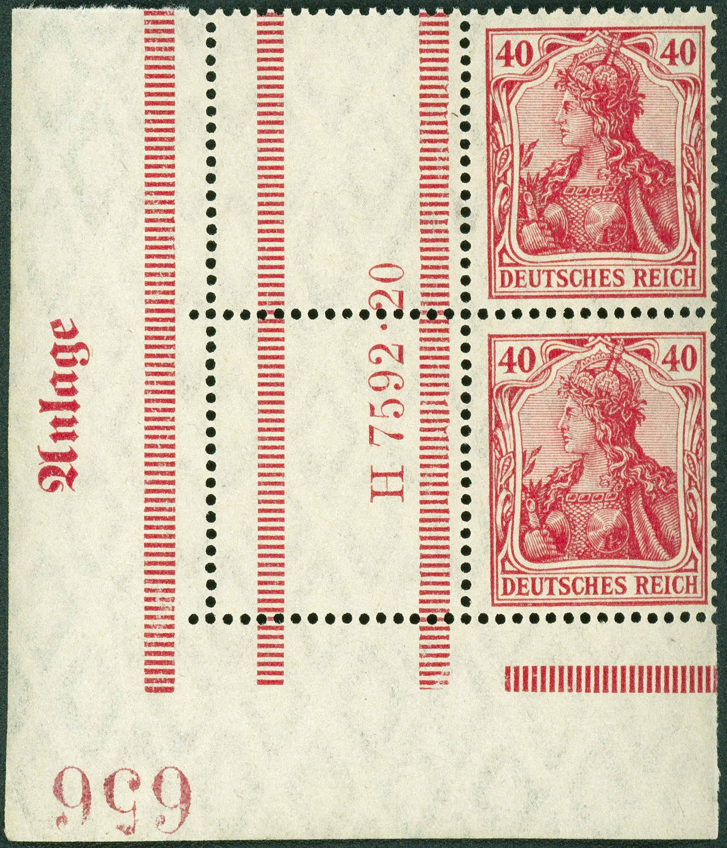 Lot 415 - DR - ZUSAMMENDRUCKE AUS MH 14-15, GERMANIA 1921 - Hettinger Auktion Auktion 54 Lot 415 - DR - ZUSAMMENDRUCKE AUS MH 14-15, GERMANIA 1921 - Hettinger Auktion Auktion 54