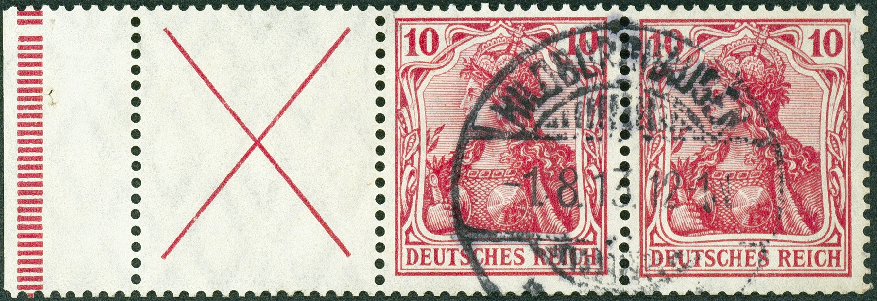 Lot 384 - DR - ZUSAMMENDRUCKE AUS MH 1-13, GERMANIA 1910/19  -  Hettinger Auktion Auktion 54