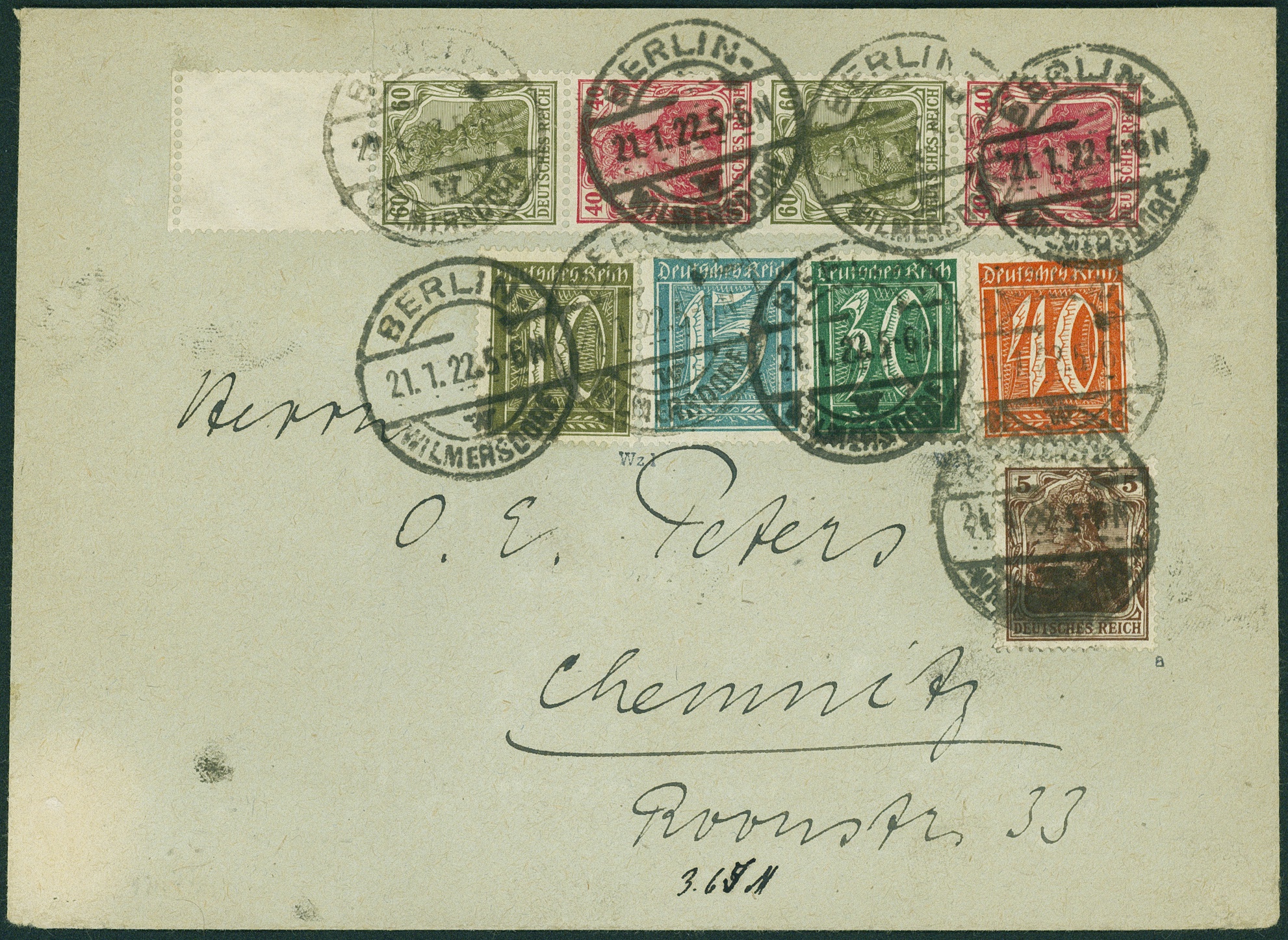 Lot 451 - DR - ZUSAMMENDRUCKE AUS MH 14-15, GERMANIA 1921 - Hettinger Auktion Auktion 54 Lot 451 - DR - ZUSAMMENDRUCKE AUS MH 14-15, GERMANIA 1921 - Hettinger Auktion Auktion 54