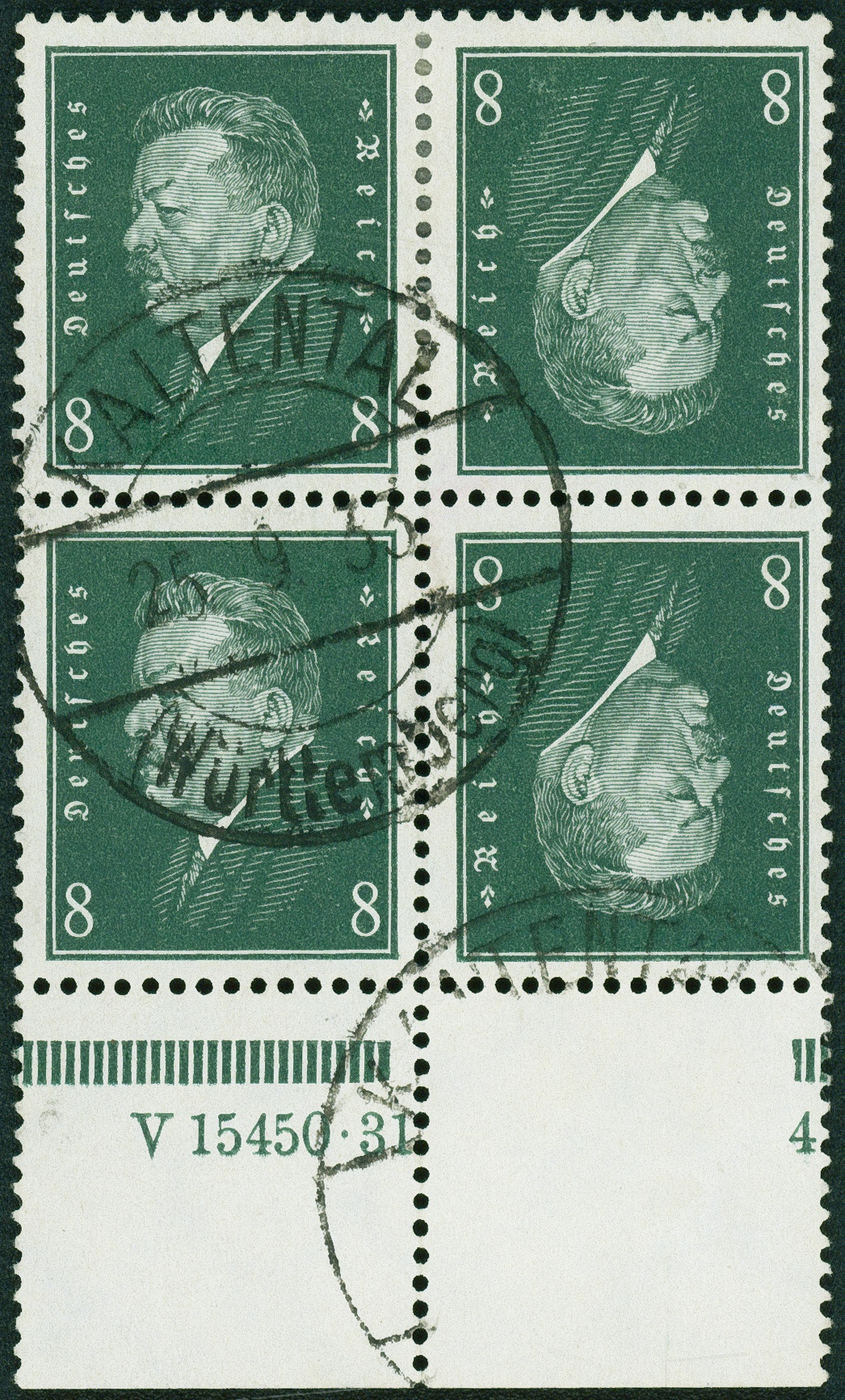 Lot 514 - DR - ZUSAMMENDRUCKE AUS MH 22-26, BEETHOVEN - REICHSPRÄSIDENTEN - Hettinger Auktion Auktion 54 Lot 514 - DR - ZUSAMMENDRUCKE AUS MH 22-26, BEETHOVEN - REICHSPRÄSIDENTEN - Hettinger Auktion Auktion 54