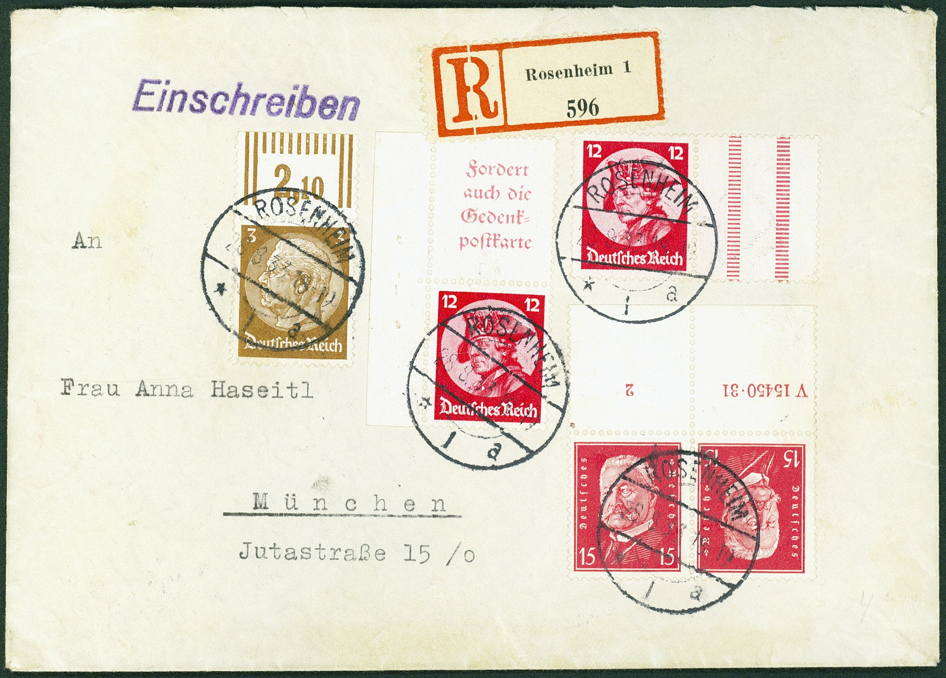Lot 519 - DR - ZUSAMMENDRUCKE AUS MH 22-26, BEETHOVEN - REICHSPRÄSIDENTEN - Hettinger Auktion Auktion 54 Lot 519 - DR - ZUSAMMENDRUCKE AUS MH 22-26, BEETHOVEN - REICHSPRÄSIDENTEN - Hettinger Auktion Auktion 54