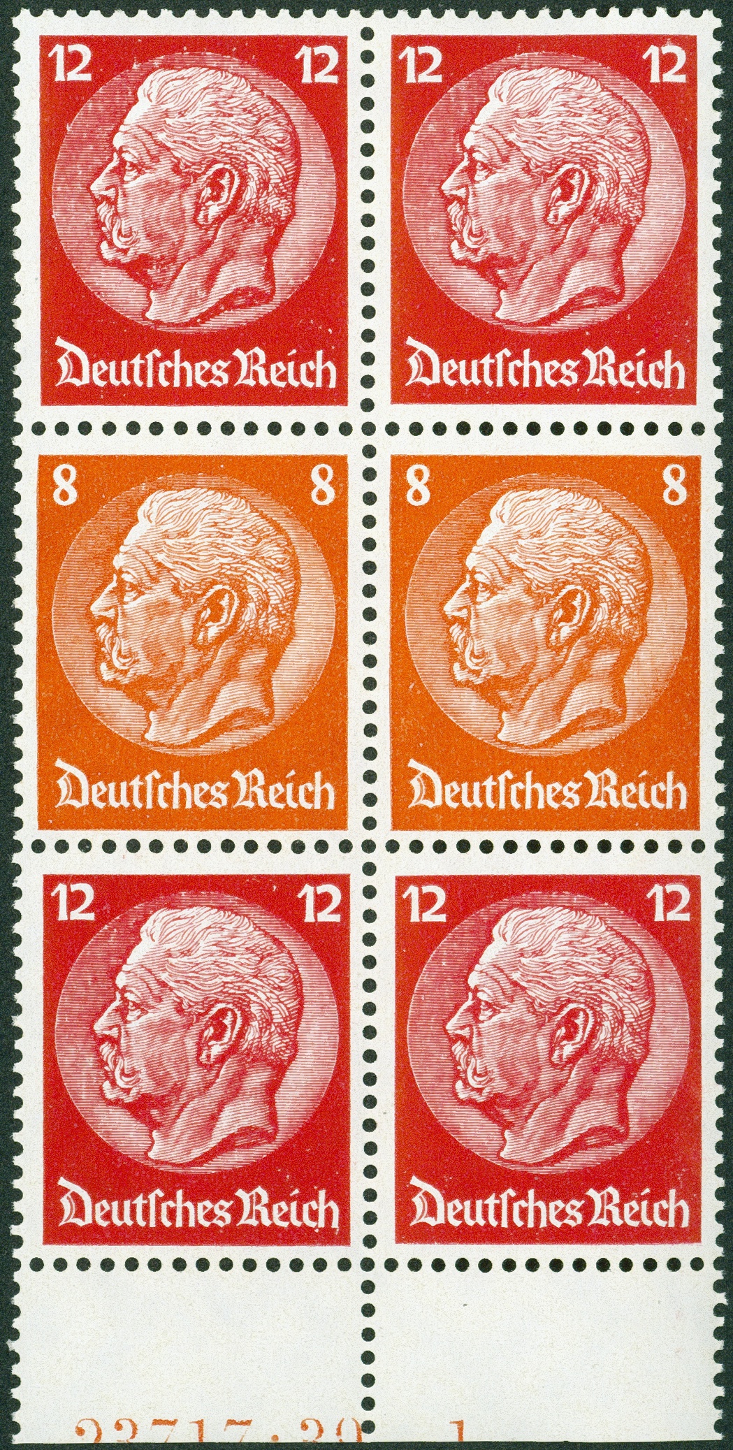 Lot 722 - DR - ZUSAMMENDRUCKE AUS MH 35-49, HINDENBURG 1934 - HITLER 1941  -  Hettinger Auktion Auktion 54