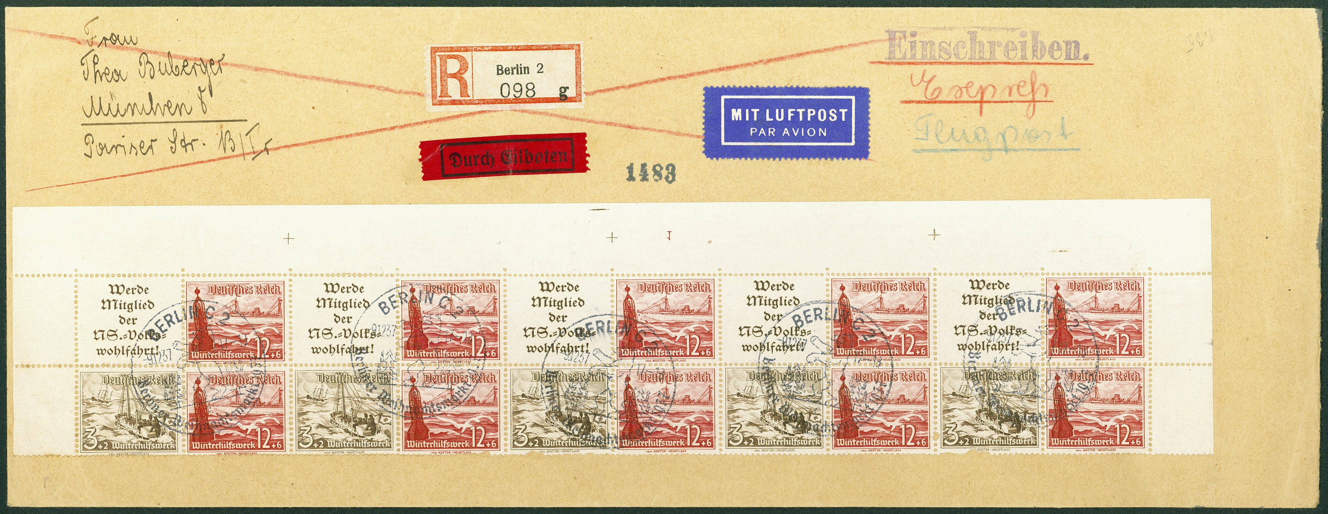 Lot 739 - DR - ZUSAMMENDRUCKE AUS MH 35-49, HINDENBURG 1934 - HITLER 1941 - Hettinger Auktion Auktion 54 Lot 739 - DR - ZUSAMMENDRUCKE AUS MH 35-49, HINDENBURG 1934 - HITLER 1941 - Hettinger Auktion Auktion 54