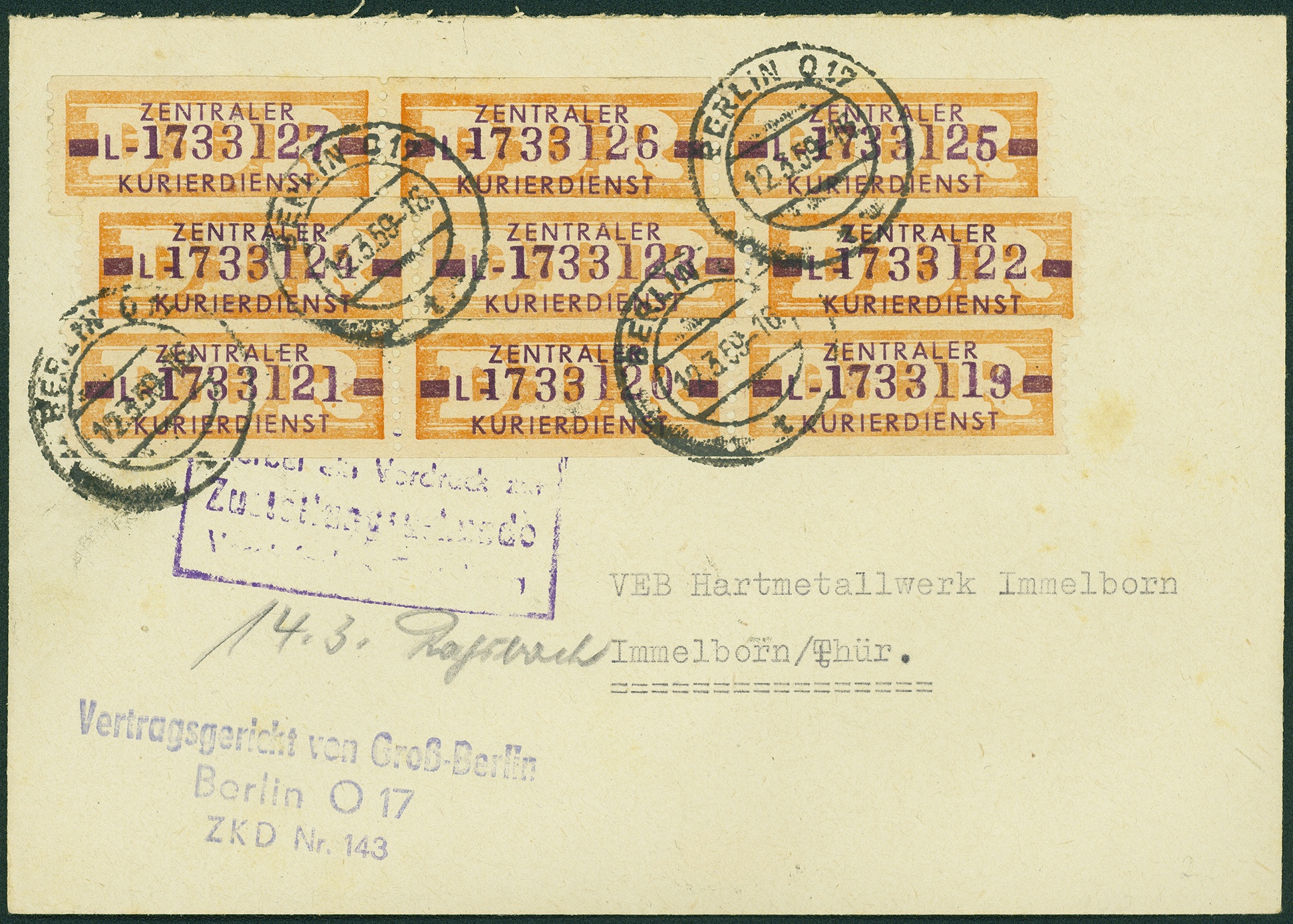 Lot 1562 - DDR - DIENST ZKD - Hettinger Auktion Auktion 54 Lot 1562 - DDR - DIENST ZKD - Hettinger Auktion Auktion 54